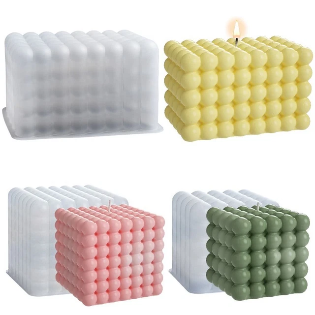Yeso Molde de silicona Moldes de jabón cubo Molde de vela 3D Molde de vela
