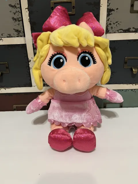 Disney Store Miss Piggy Muppet Babies Plush Pig Pink 12" Soft Toy Stuffed Animal