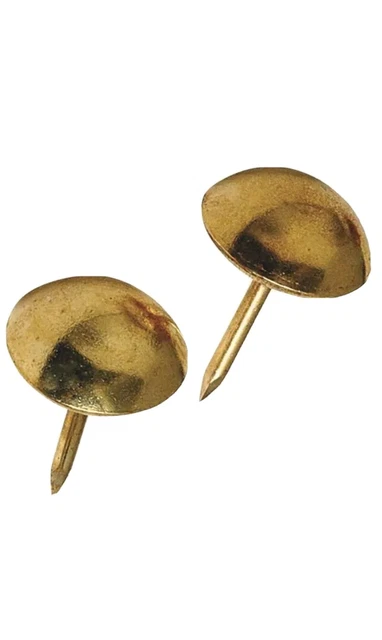 2 packs Hillman Smooth Brass Finish Upholstery & Furniture Nails 25/Pk