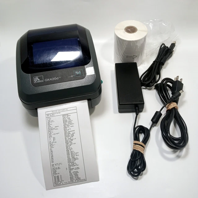ZEBRA GK420D LABEL Printer (GK42202510000), With Power supply, USB