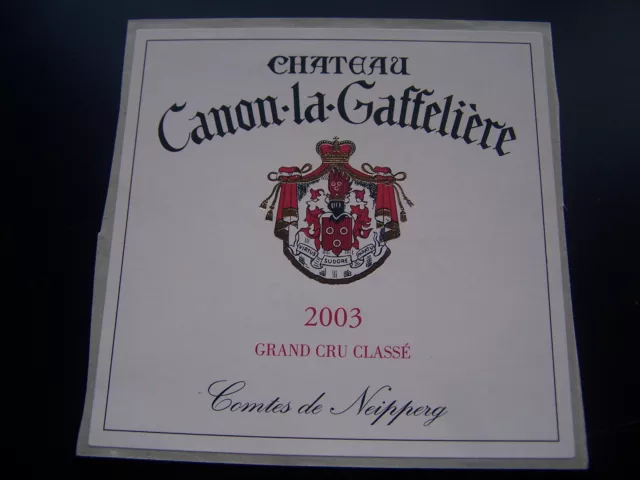 etiquette vin Chateau Canon Gaffelière 2003 saint emilion grand cru wine label