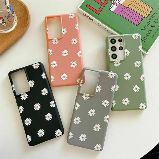 Case For Samsung A54 A14 S21 5G S21 Ultra Women Floral Silicone Phone Cover