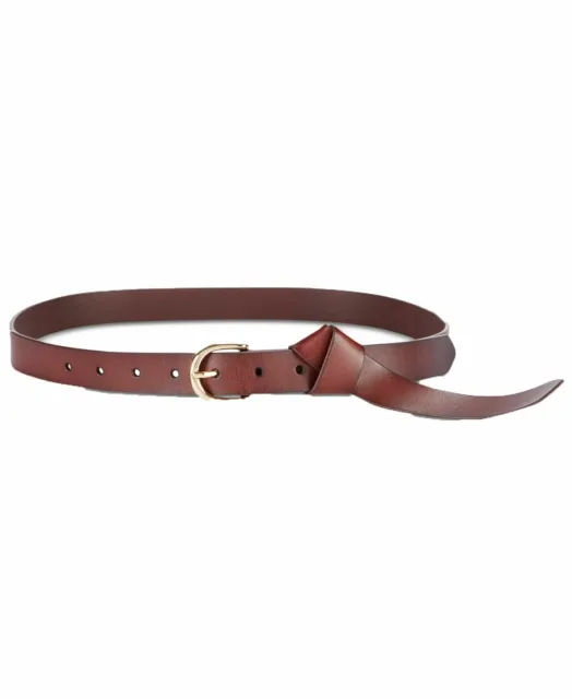 INC International Concepts Knotted Leather Belt Brown Large