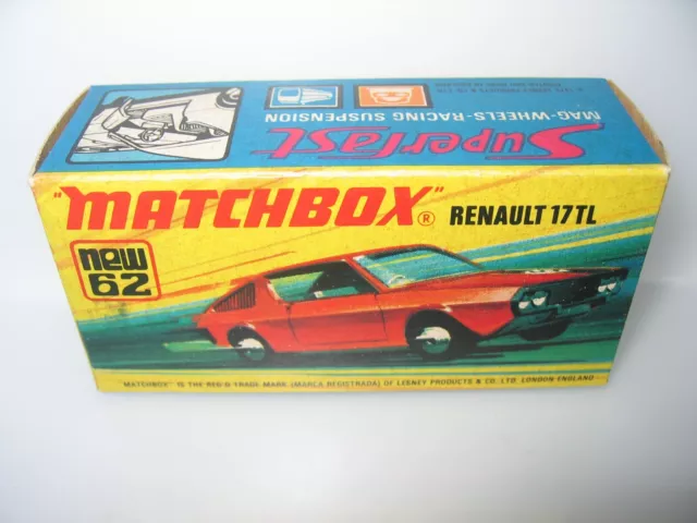 Matchbox-Superfast # 62 Renault 17 TL / EMPTY / ONLY / LEERBOX