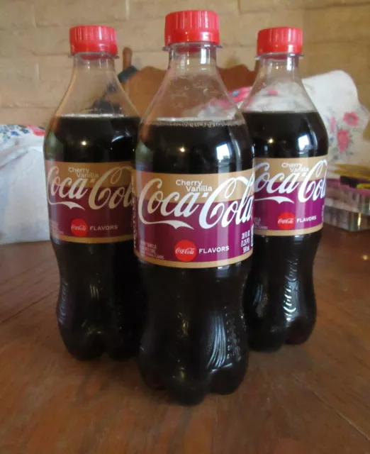 New COKE Coca Cola CHERRY VANILLA Soda Pop  (6) 20 Oz Bottles