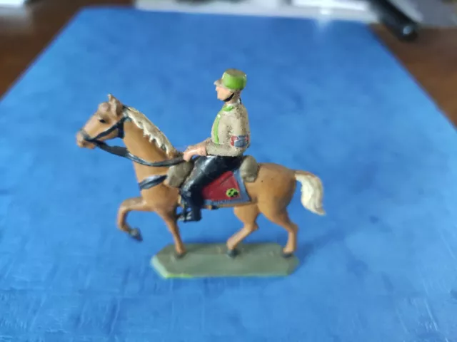 alte Zinnfigur Zinnsoldat auf Pferd Höhe 6,5cm Vollfigur 2