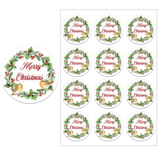 12 Sticker Weihnachtssticker Frohe Weihnachten Aufkleber Merry Christmas Xmas