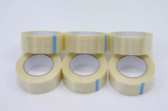 6 Rolls 2" x 60 yd Filament High Tensile Strapping Fiberglass Tape 170 LB rated