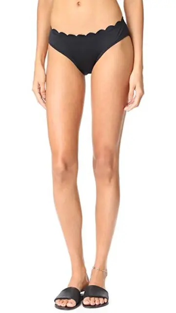 Kate Spade Women's Scalloped Hipster Bikini Bottom, Black, M