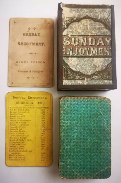 Antique Card Game Henry Reason Sunday Enjoyment 45/48 Cards Rules 1870 Free Post