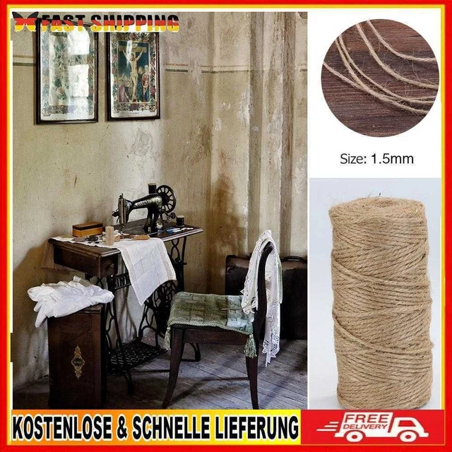 GLOBEAGLE 100 m Rolle Naturhanf-Seil Jutegarn Sackleine Wickelschnur Garn