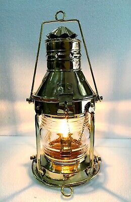 Vintage Heavy Duty Nautical Solid Brass 15" Hanging Oil Lantern Home Decor