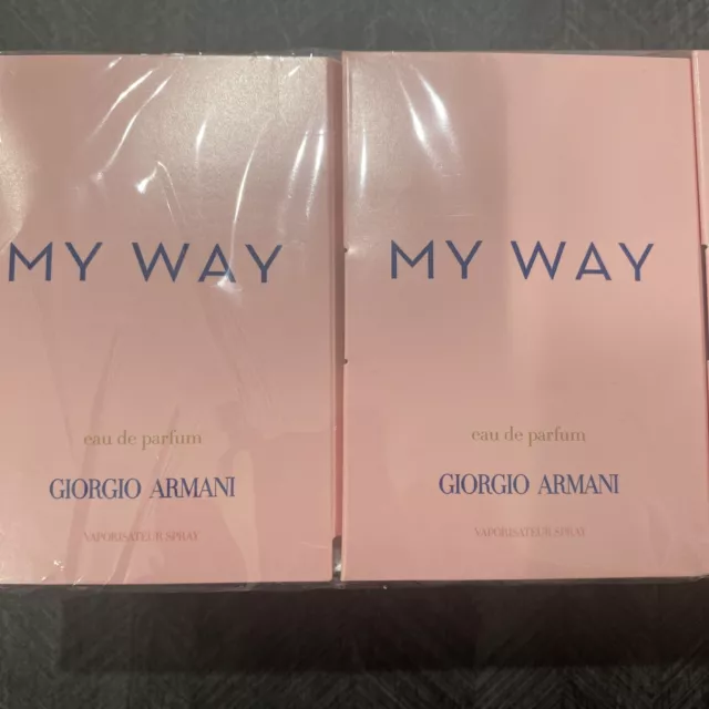 2 Giorgio Armani My Way Eau de Parfum Perfume Sample Vial Sampler 1.2 ml Each
