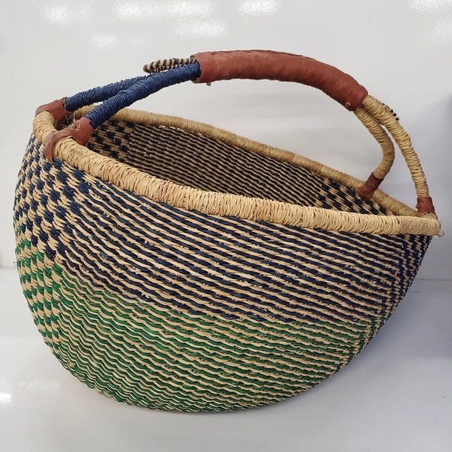 Ghana Bolga Basket Handwoven Multicolor