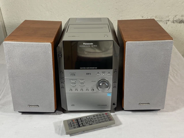 PANASONIC SA-PM19 AM/FM Radio Cassette 5-Disc CD MP3 Stereo System w ...