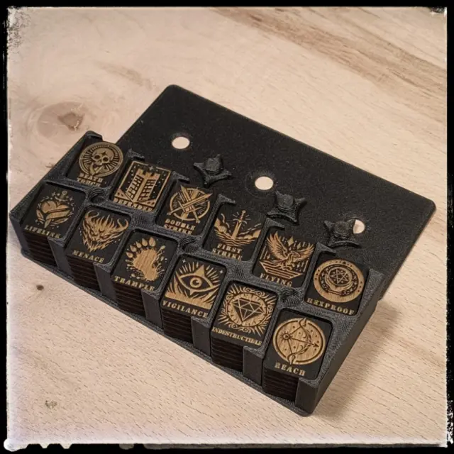 Wooden Ability Counter Set compatible with Magic (MTG) || Laser engraved Set