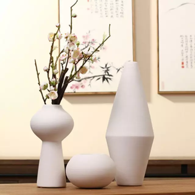 White Ceramic Vases Ikebana Flower Art Vase Japanese Tabletop Meditation Vase