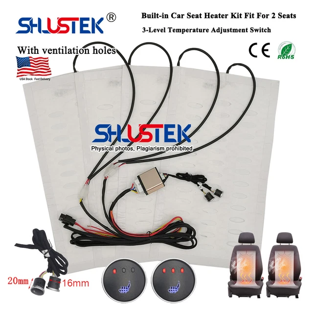 Universal Car Seat Heater Kit Fit 2 Seats 12V Alloy Wire  Car Seat Heating Pad