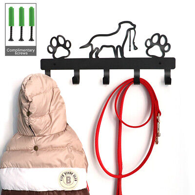 Dog Leash Hangers for Wall with 5 Hooks Key Rack Coat Towel Door Hanger Holder