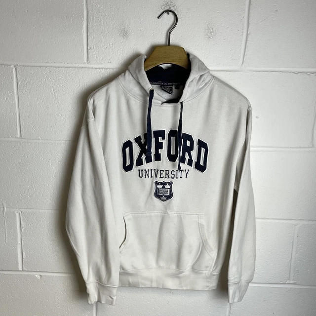 VINTAGE OXFORD UNIVERSITY Hoodie Womens Large White Spell Out