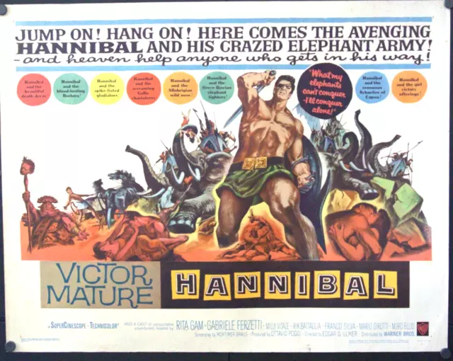 Original Half Sheet Movie Poster (22" x 28") for "Hannibal" - 1959