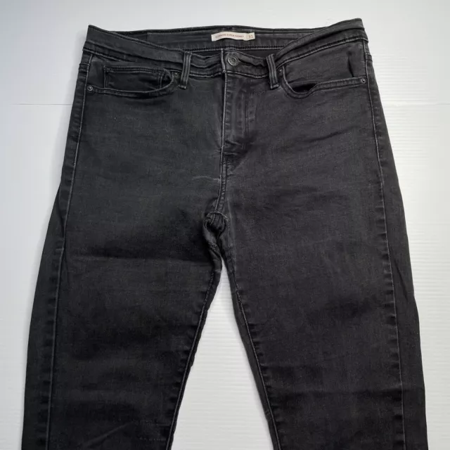 Levis Slimming Super Skinny Black Denim Jeans Mens Size 31 Waist Casual Style