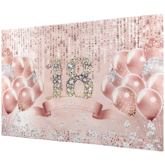 Toile De Fond Anniversaire Cochon Rose - Décoration Fête 150x100cm