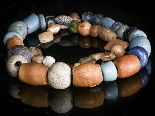 A Mixed Strand of Rare Collectible Antique African Trade and Ancient Stone Beads