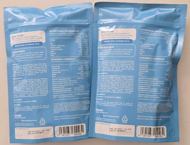 2PACK ELEVATE MULTI Collagen Superblend Chocolate Flavour, 2x240g UK ...