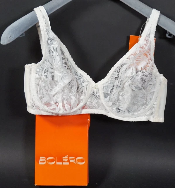 Vintage Bolero France Sexy Donna Reggiseno Intimo Lingerie Taglia 85 B Bianco Di