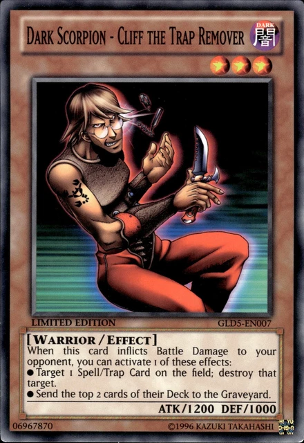 DARK SCORPION - Cliff The Trap Remover - Limited Edition GLD5-EN007 LP  YuGiOh 1.99 - PicClick UK
