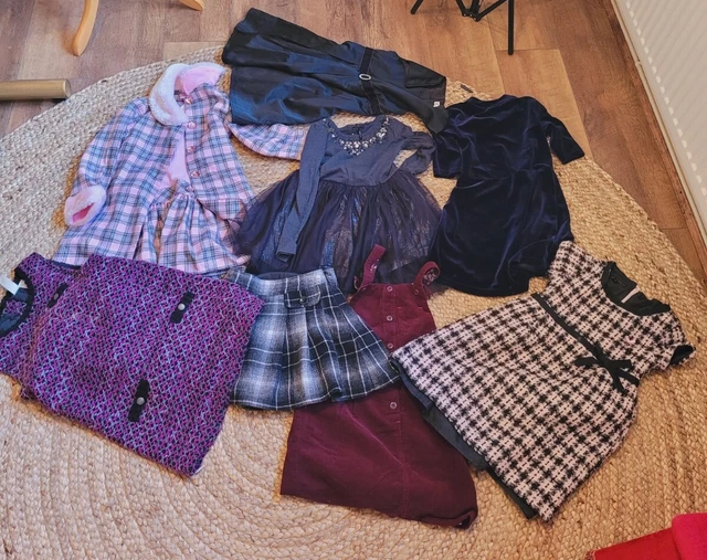7x Gonna Abito Ragazza Pacchetto Età 5-6 Anni Velluto M&S Next hm tkmaxx festa