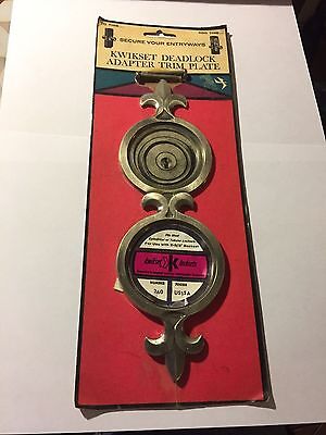 Vintage Kwikset Deadlock Adapter Trim Plate - Decorates Doors