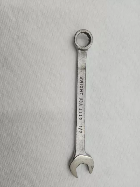 Wright Tools No. 1116  1/2” Combination Wrench 12 Point Code R Forged Alloy USA