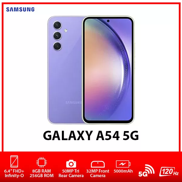 Samsung Galaxy A54 5G 256GB SM-A546E/DS GSM Unlocked 6.4 in Super AMOLED  Display 8GB RAM 50MP Smartphone - Awesome Lime - International Version 