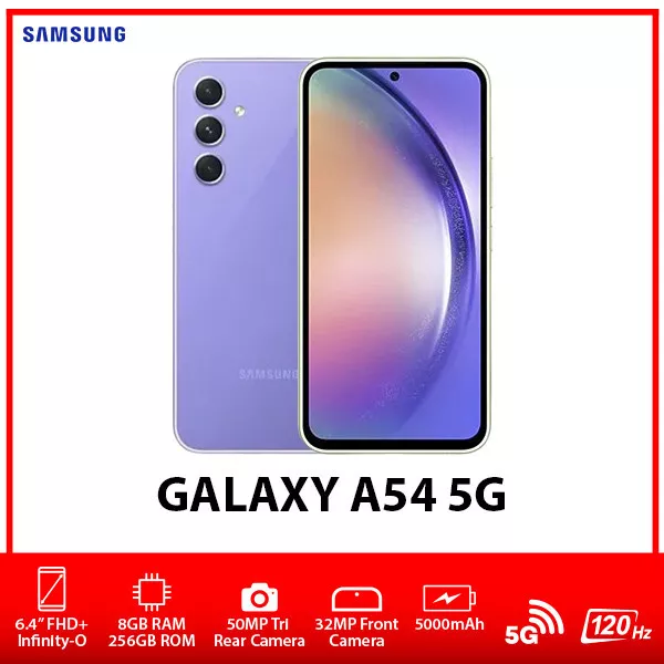 New&Unlocked) Samsung Galaxy A54 5G BLACK 8GB+256GB Dual SIM