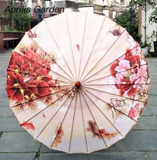 Women Chinese Umbrella Silk Dance  Decorative Bamboo  Oil Paper Umbrella Parasol