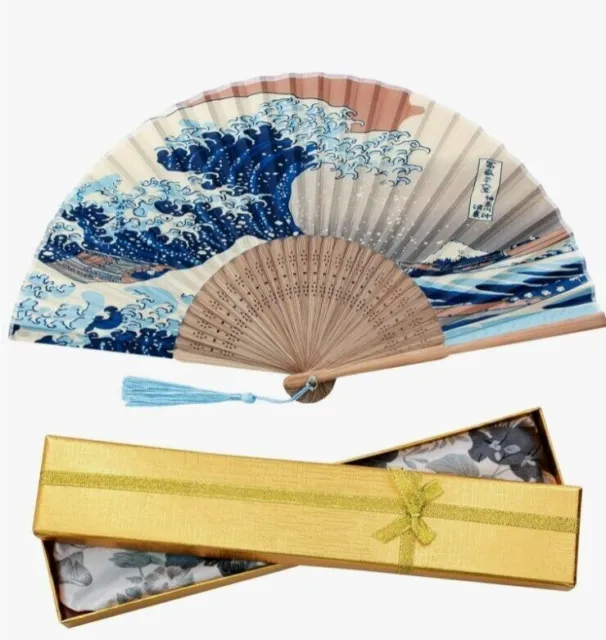 Katsushika Hokusai Sensu Japanse Fan he Great Wave au large de Kanagawa...