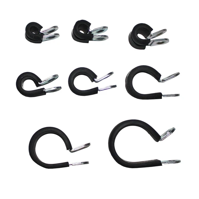 Sourcing Map Gummi-gefütterte Rohrclips 10mm - 10 Stück Verzinkt Für Kabel & Schläuche