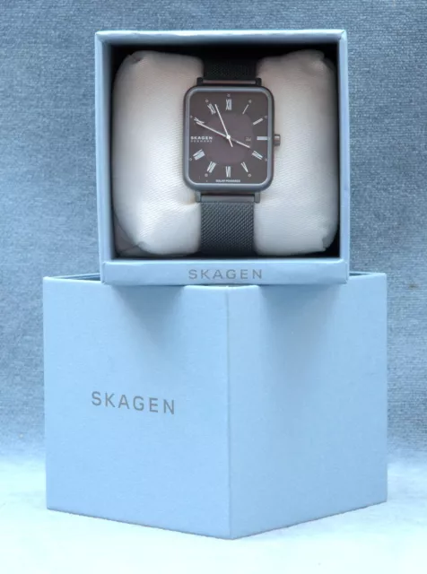 Skagen Skw6757 "Ryle" Solar Watch With Steel Mesh Band In Box With Instructions