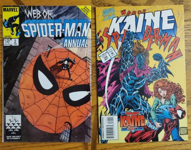 Web Of Spider-Man (Lot of 5) VF+ Marvel Comics 102 106 109 124 Annual 2