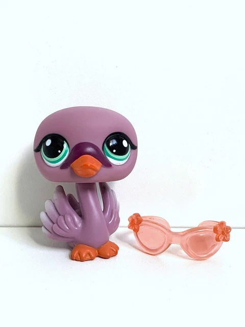 Figurine Littlest Pet Shop - Cygne Violet #1400 - Occasion Pour Collection