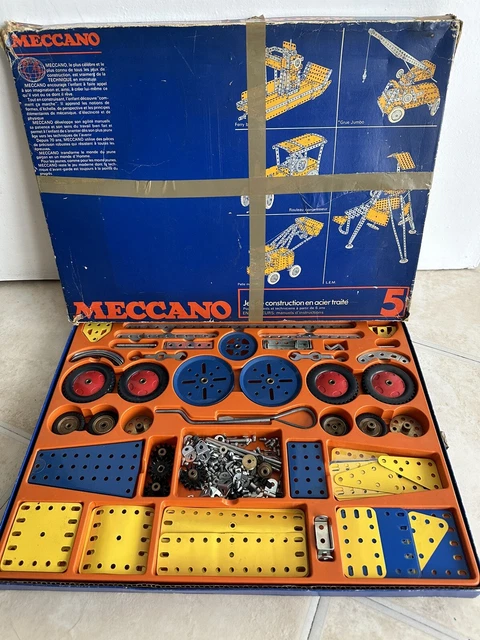 Ancienne Boîte De Construction Métallique Constructor, Style Meccano, Made In France