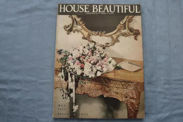 1937 May House Beautiful Magazine - Fantastic Flowers Cover - E 9630