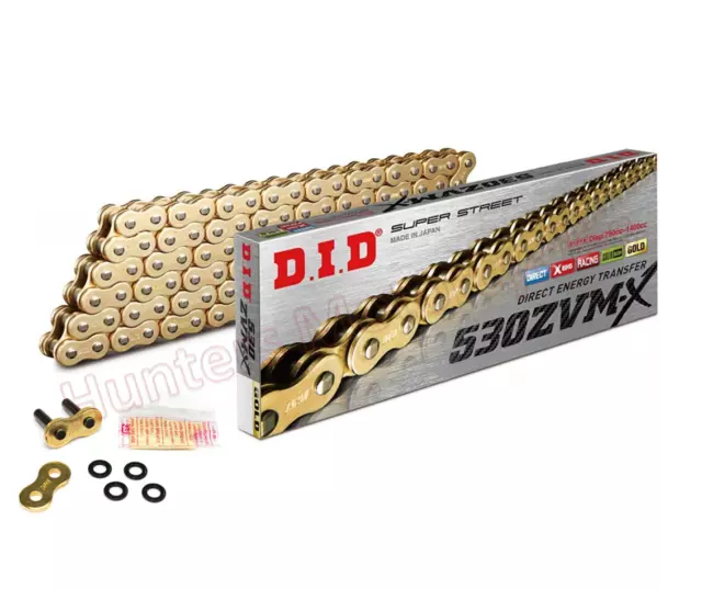 DID 530 x 116 ZVM SUPER HEAVY DUTY GOLD X-Ring Chain (530ZVMX GG x 116)