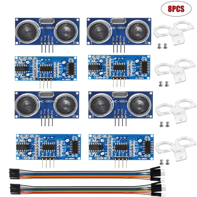 8PCS ULTRASONIC MODULE HC-SR04 Distance Sensor+2pcs Mounting Bracket ...