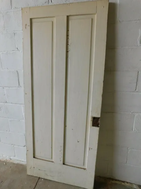1800's Antique Wood DOOR Interior Two Raised Panel ITALIANATE Style Fir ORNATE 7