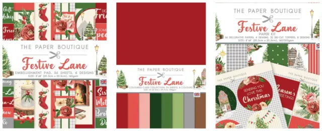 The Paper Boutique - Festive Lane - Card, Embellishments, Paper Kit - NEW