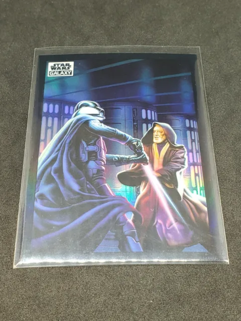 Star Wars Galaxy Chrome 2022 Card Refractor 44 Darth Vader Vs Obi-Wan Kenobi