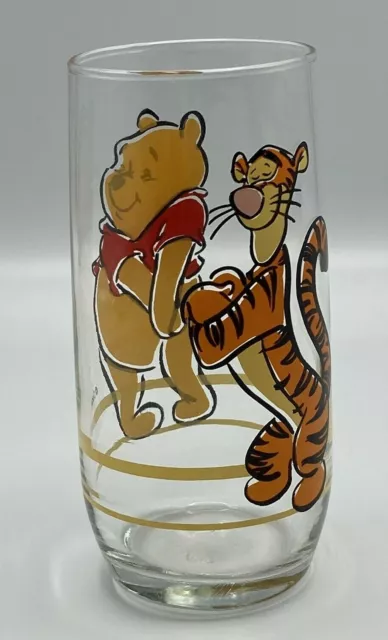 Disney Drinking Glass Tumbler VTG "Winnie the Pooh & Tigger" Anchor Hocking